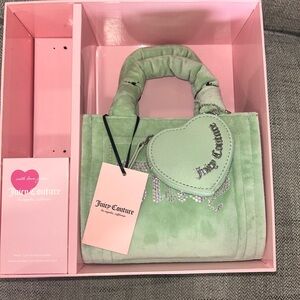 Juicy Couture Mint Green Velvet Mini Bag